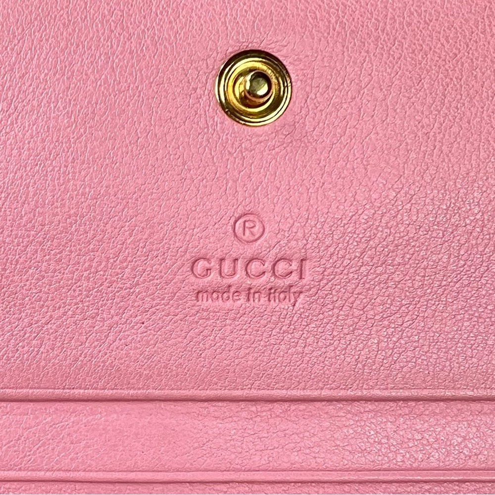 Gucci Marmont Pink Python Leather Compact Wallet - image 8